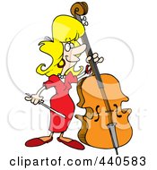 Poster, Art Print Of Cartoon Female Bass Player