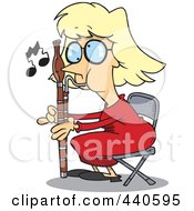 Royalty Free RF Clip Art Illustration Of A Cartoon Female Bassoon Player