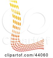 Poster, Art Print Of Gradient Orange Red And Yellow Wave Of Dots Framing A White Background