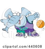 Poster, Art Print Of Cartoon Basketball Elephant
