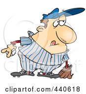 Royalty Free RF Clip Art Illustration Of A Cartoon Chubby Baseball Player