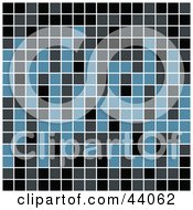 Poster, Art Print Of Blue And Black Pixel Or Tile Background
