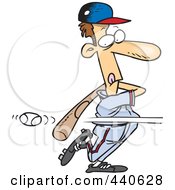 Cartoon Baseball Batter Striking Out