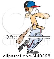 Royalty Free RF Clip Art Illustration Of A Cartoon Baseball Batter Striking Out by toonaday
