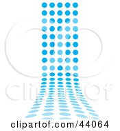 Clipart Illustration Of A Wave Of Blue Dots Flowing Forward by Arena Creative #COLLC44064-0094