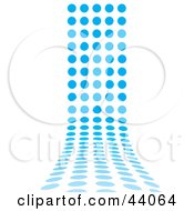 Poster, Art Print Of Wave Of Blue Dots Flowing Forward