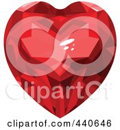Royalty Free RF Clip Art Illustration Of A Shiny Red Ruby Heart by Pushkin