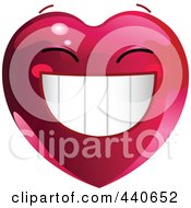 Royalty Free RF Clip Art Illustration Of A Grinning Red Heart Character by Pushkin
