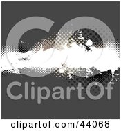 Poster, Art Print Of White Splatter Text Box Over Halftone Circles On Gray