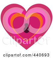 Royalty Free RF Clip Art Illustration Of A Pink Keyhole Heart