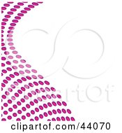 Clipart Illustration Of A Wave Of Pink Dots Framing A White Background