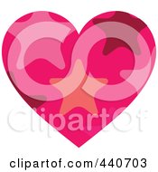 Royalty Free RF Clip Art Illustration Of A Pink Starry Heart