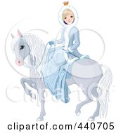 Winter Princess On A Gray Horse