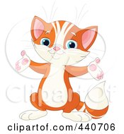 Poster, Art Print Of Cute Orange Kitten Holding His Arms Open