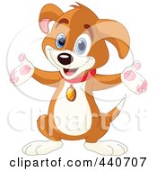Royalty-Free (RF) Clip Art Illustration of a Happy Beagle Puppy With Open Arms by Pushkin #COLLC440707-0093