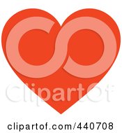 Royalty Free RF Clip Art Illustration Of A Solid Deep Orange Heart