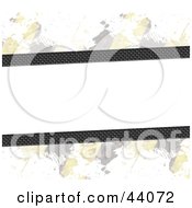 Clipart Illustration Of A White Text Box Bordered In Carbon Fiber Lines And Grungy Hazard Stripes