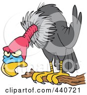 Royalty Free RF Clip Art Illustration Of A Cartoon Perched Buzzard by toonaday