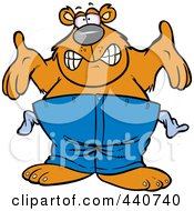 Royalty Free RF Clip Art Illustration Of A Cartoon Broke Bear