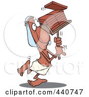 Royalty Free RF Clip Art Illustration Of A Cartoon Laborer Carrying Bricks
