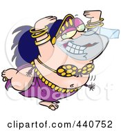 Royalty Free RF Clip Art Illustration Of A Cartoon Chubby Belly Dancer by toonaday
