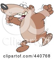 Royalty Free RF Clip Art Illustration Of A Cartoon Bear Celebrating