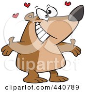 Royalty Free RF Clip Art Illustration Of A Cartoon Bear Standing With Open Arms
