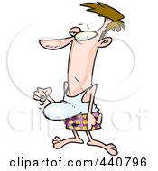 Royalty Free RF Clip Art Illustration Of A Cartoon Man Pointing To His Beer Belly