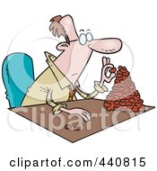 Royalty Free RF Clip Art Illustration Of A Cartoon Businessman Counting His Beans by toonaday