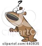 Royalty Free RF Clip Art Illustration Of A Cartoon Bear With A Question