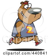 Royalty Free RF Clip Art Illustration Of A Cartoon Male Bear Jogging