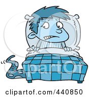 Royalty Free RF Clip Art Illustration Of A Cartoon Scared Boy Seeing A Monster Emerging From Under The Bed