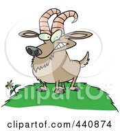 Poster, Art Print Of Cartoon Billy Goat On A Hill