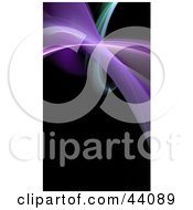 Poster, Art Print Of Green And Purple Fractal Wave On Black