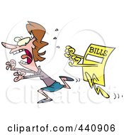 Royalty Free RF Clip Art Illustration Of A Cartoon Bill Chasing A Woman by toonaday