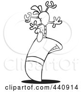 Royalty Free RF Clip Art Illustration Of A Cartoon Black And White Outline Design Of A Big Billed Toucan by toonaday