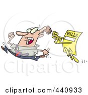Royalty Free RF Clip Art Illustration Of A Cartoon Bill Chasing A Man