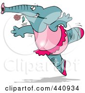 Royalty Free RF Clip Art Illustration Of A Cartoon Ballet Elephant Dancing by toonaday