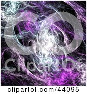 Poster, Art Print Of Smokey White And Purple Fractal Background On Black