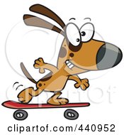 Cartoon Dog Skateboarding