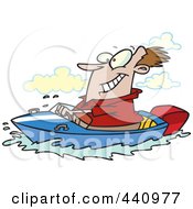 Poster, Art Print Of Cartoon Man Boating