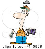 Cartoon Man With Bird Poop In His Hand