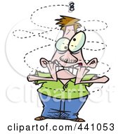 Poster, Art Print Of Cartoon Fly Buzzing Around An Annoyed Man