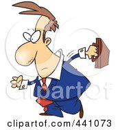 Royalty Free RF Clip Art Illustration Of A Cartoon Walking Businessman