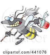 Poster, Art Print Of Cartoon Busy Janitorial Bee