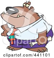 Royalty Free RF Clip Art Illustration Of A Cartoon Business Bear