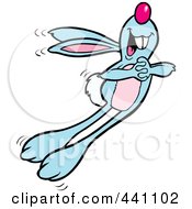 Royalty Free RF Clip Art Illustration Of A Cartoon Joyful Bouncing Bunny