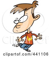 Royalty Free RF Clip Art Illustration Of A Cartoon Walking Boy