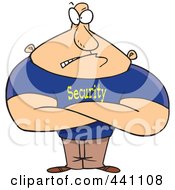 Royalty Free RF Clip Art Illustration Of A Cartoon Strong Bouncer by toonaday