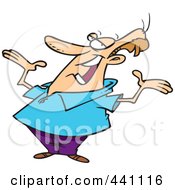 Royalty Free RF Clip Art Illustration Of A Cartoon Bragging Man